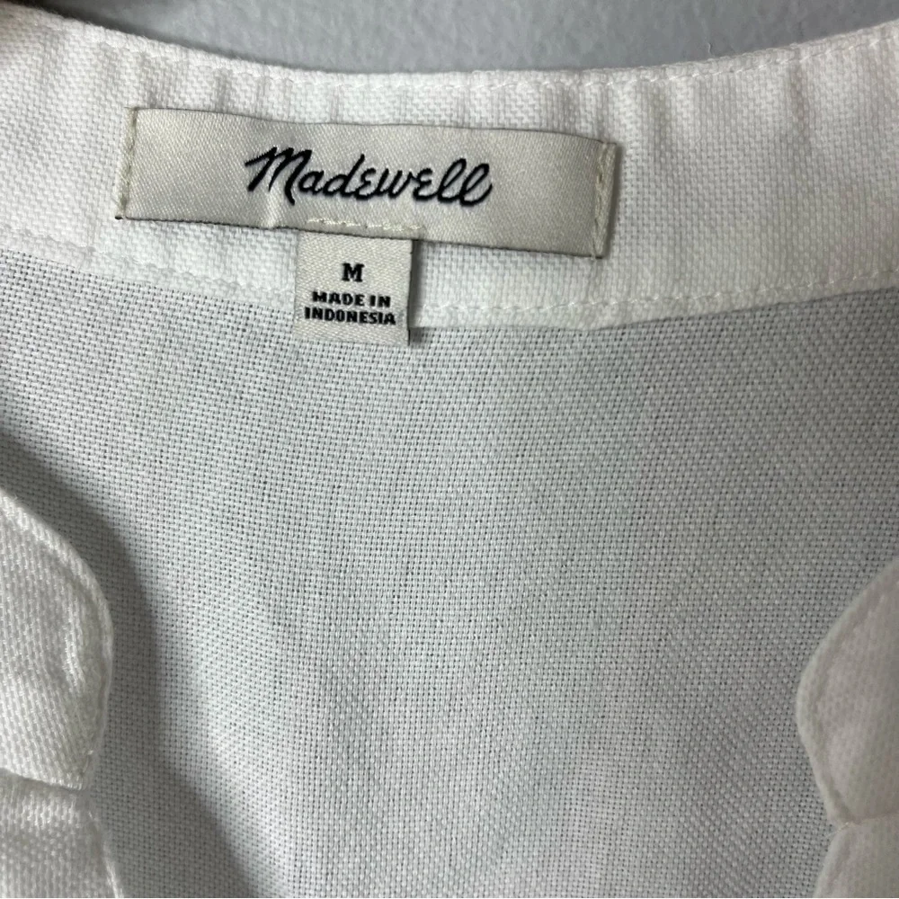Madewell Cotton Gauze Pocket Tunic Shirt White Size Medium Style NA335 - Picture 4 of 7
